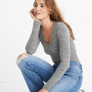 Madewell V-Neck Full-Coverage Bodysuit